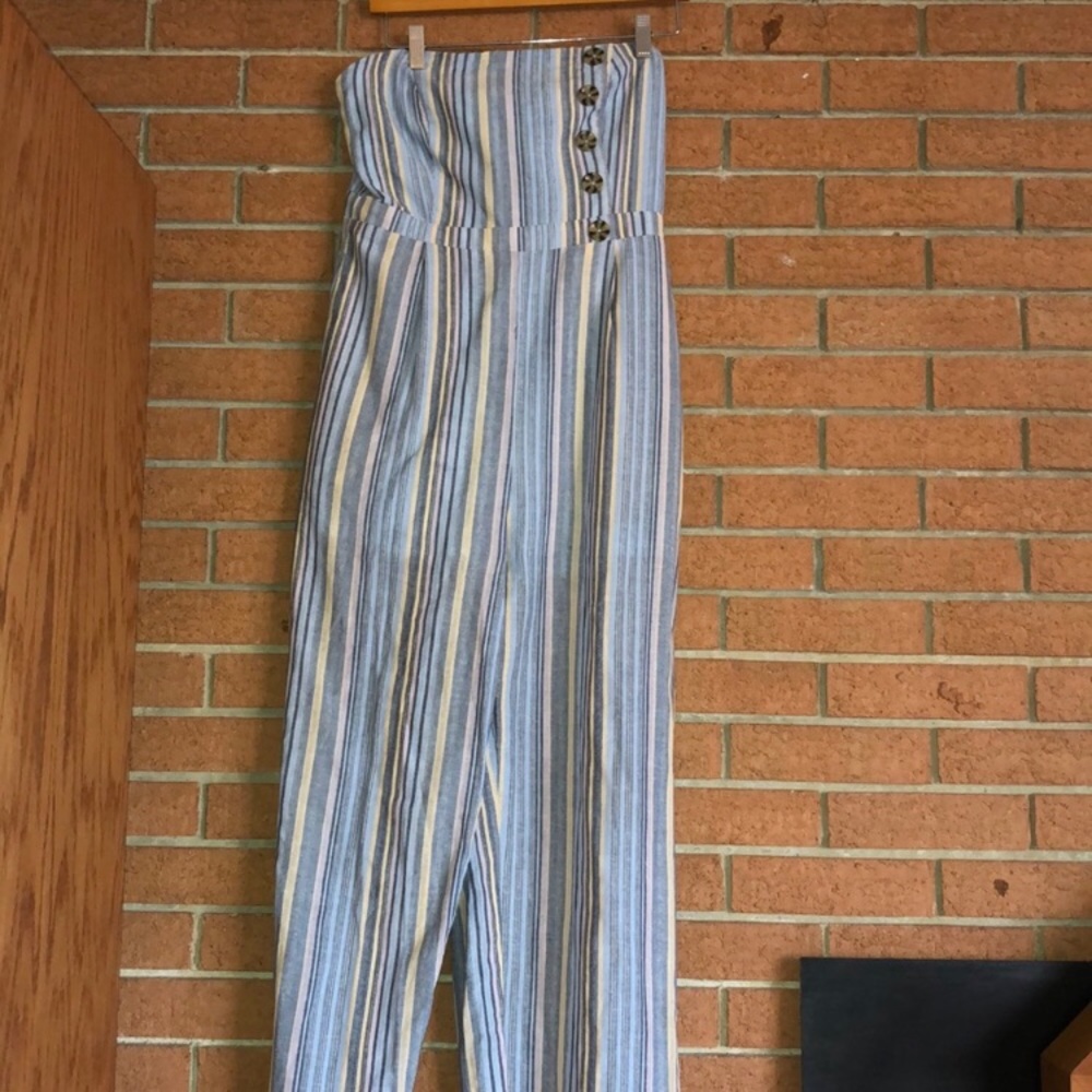 🎭HARPER HARITAGE🎭STRIPE STRAPLESS JUMPSUIT🎭 - Picture 2 of 7